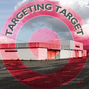Targeting Target [photo of old Montgomery Wards building and parking lot]