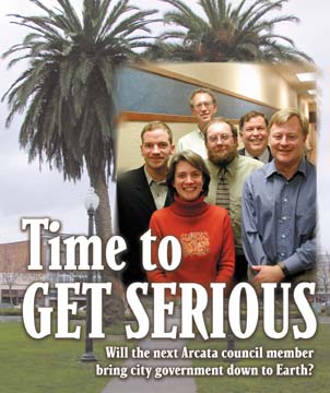 Time to get serious: Will the next Arcata council member bring city government down to earth? [photo of candidates]