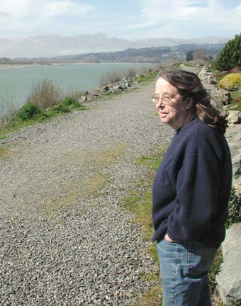 [Photo of Cecelia Holland overlooking river]