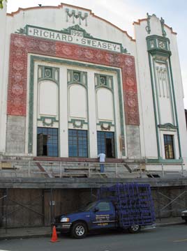 [front of Sweasey Theater under construction]