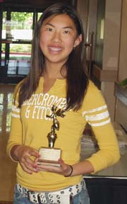 [Danielle Chien holding trophy]