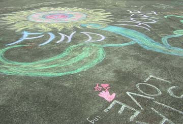 [photo of chalk drawing on cement: "Find Hope"]
