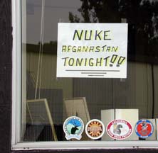 [photo of sign "nuke Afganastan [sic] tonight!"]