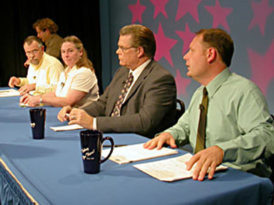 Photo of Candidates (left to right): Fritzsche, Herbelin, Hunter and Wilson. Photo by Hank Sims.