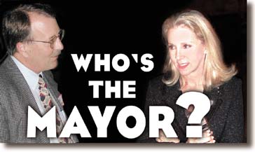 Who's the mayor? [photo of Peter LaVallee and Cherie Arkley