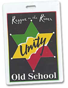 photo of ID Tag, Reggae on the River Old School with Unity emblem