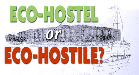 Heading: Eco-Hostel or Eco-Hostile, Hampton Inn sketch