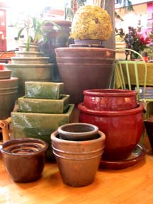 [photo of glazed planters and pots]