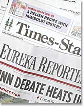 photo of Times-Standard's and Eureka Reporter's mastheads