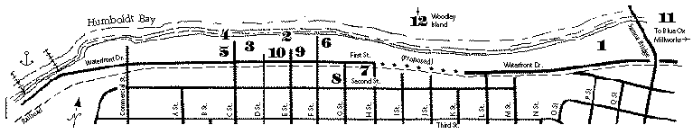Map of Eureka waterfront
