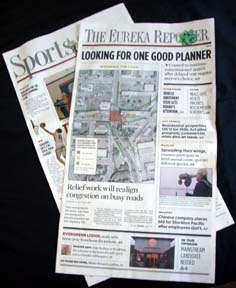 [Eureka Reporter newspaper front page]