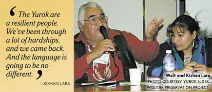 Photo of Walt and Kishan Lara, photo courtesy Yurok Elder Wisdom Preservation Project