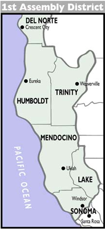 Map of 1st Assembly District