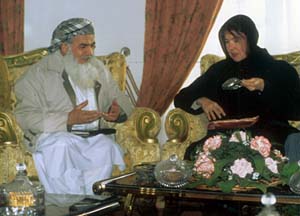 Ismali Khan sitting next to Frederica Aalto