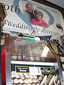 photo of Pearson's Grocery anniversary banner