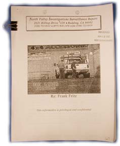 [front cover of Surveillance report on Frank Fritz]