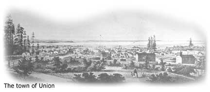 Engraving of the town of Union, California
