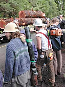 Photo of 2003 Freshwater tree-sit extractions.  Photo by Bob Doran.