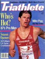 [cover of Triathlete Magazine with Mike Pigg on cover]