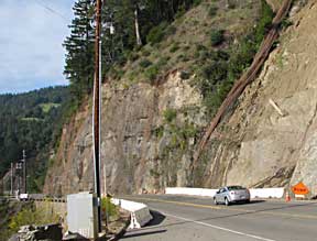 Photo of The infamous slide at Confusion Hill on Highway 101. Photo by Joseph Clerici.