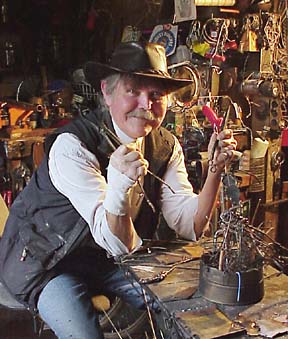 Hobart in his workshop