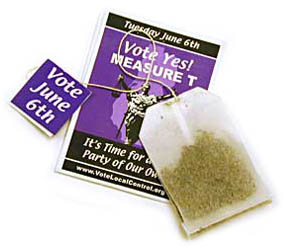 photo of Yes on T tea bag