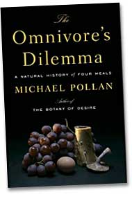 book cover, "The Omnivore's Dilemma"