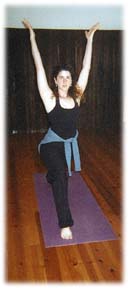 Lori Snydar in standing yoga position