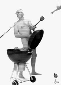 [naked man with barbeque]