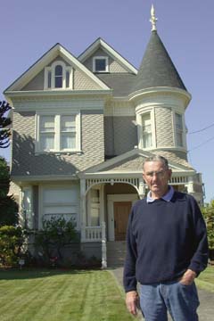 Robin Arkley in front of his Arcata home