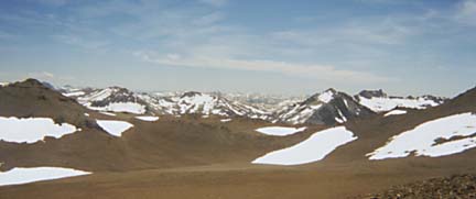 High Sierra mountains with snow