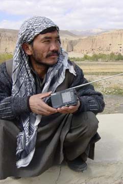 Afghani man with radio