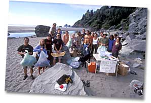 Photo of beach cleanup crew at Adopt-A-Beach