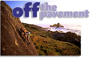 Off the pavement, photo of rock climber