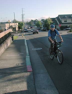 Dave Meserve riding his bike on an Arcata street