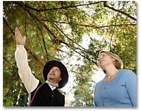 photo of John Muir (James Hitchcock) Urges Ellen (Leslie Hundley-Ostrom)