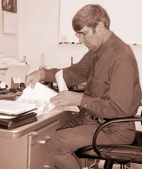 Frank Jager at his desk