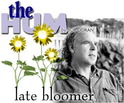 Heading: Late Bloomer, The Hum by Bob Doran, photo of Kenny Edwards