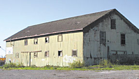 photo of the H.H. Buhne warehouse at the foot of C Street, Eureka.