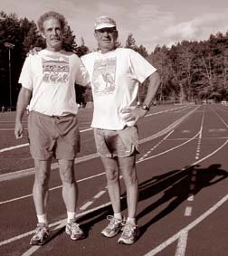 George Crandell and Bill Daniel on race track