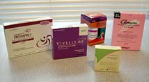 Hormone replacement products boxes