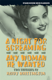 book cover: "A night for screaming," "Any Woman he wanted"